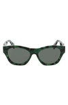 Lanvin Mother & Child 55mm Rectangle Sunglasses In Green/ Havana Green