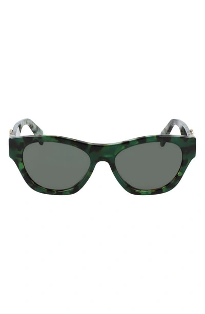 Lanvin Mother & Child 55mm Rectangle Sunglasses In Green/ Havana Green