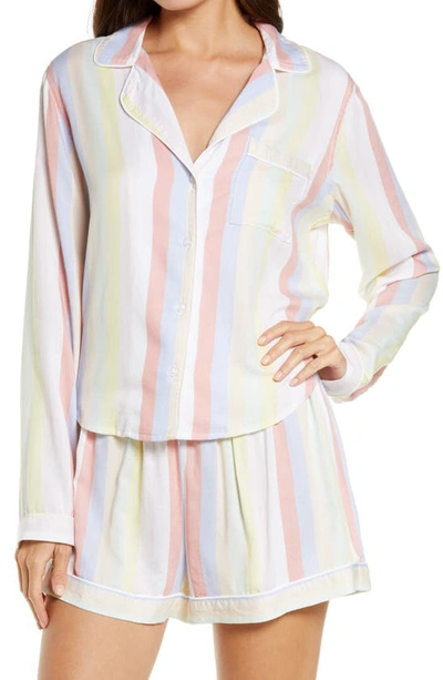 Rails Womens Nantucket Stripe Kellen Striped Woven Pyjama Set Xs In Melon Stripe