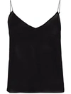 Saint Laurent Sheer-panel Vest Top In Schwarz