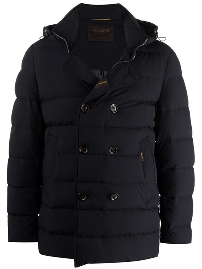Moorer Double-breasted Style Padded Jacket In Blue