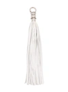 Balmain La Clef Tassel-detail Leather Keyring In Weiss