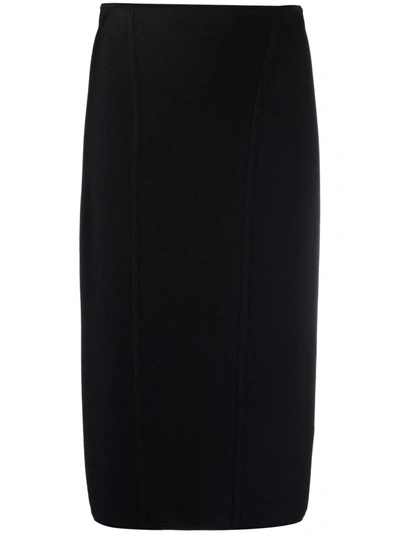 Versace High-waisted Zipped Skirt In Black