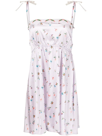 Morgan Lane Hanna Floral-print Nightdress In Purple