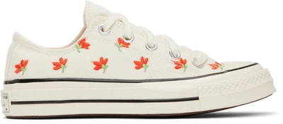 Converse Chuck 70 Embroidered Garden Party Sneakers In Weiss