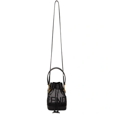 Fendi Black Mesh Mini Mon Tresor Bucket Bag