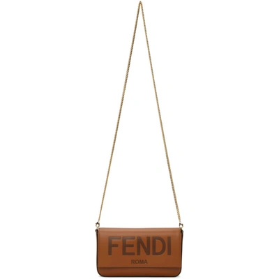 Fendi Brown Logo Shoulder Bag