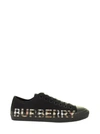 Burberry Larkhall M - Cotton Gabardine Trainer With Logo And Vintage Check Pattern In Archive Beige/black