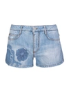 ERMANNO SCERVINO DENIM SHORTS WITH FLORAL INSERT,D387P700-RDWG 94037