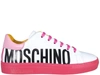 MOSCHINO LOGO LEATHER SNEAKERS,MA15022G1D MFA10A
