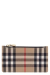 BURBERRY LEATHER AND CHECK FABRIC CARD HOLDER,8035623116270 A1189