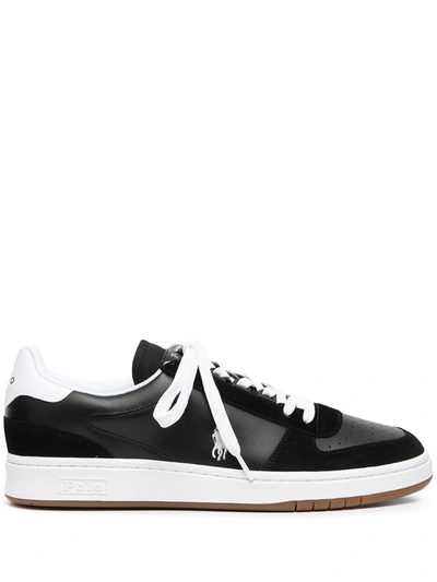 Polo Ralph Lauren Two-tone Lace-up Trainers In Black/white