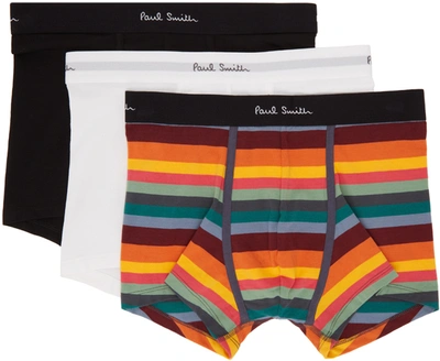 Paul Smith Three-pack Multicolor Stripe Boxer Briefs In Various