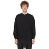 RICK OWENS BLACK CHAMPION EDITION PULLOVER SWEATSHIRT