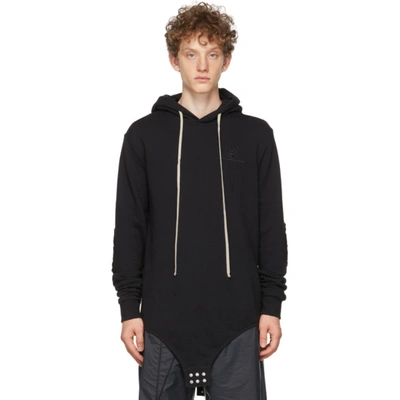 Rick Owens Champion Logo-embroidered Loopback Cotton-jersey Hoodie In Black