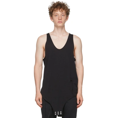 Rick Owens Black Champion Edition Jersey Basketball Tank Top In 09 Black