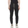 RICK OWENS BLACK CHAMPION EDITION HEAVY JERSEY PERFORATED LOUNGE PANTS