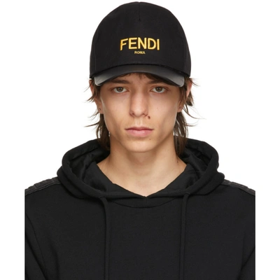 Fendi Reversible Ff-jacquard Baseball Cap In Black