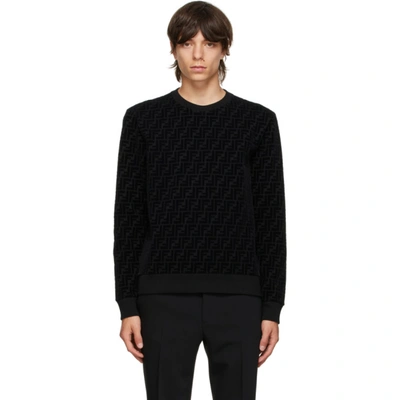 Fendi Cotton Crew-neck Sweatshirt With Logo In Black