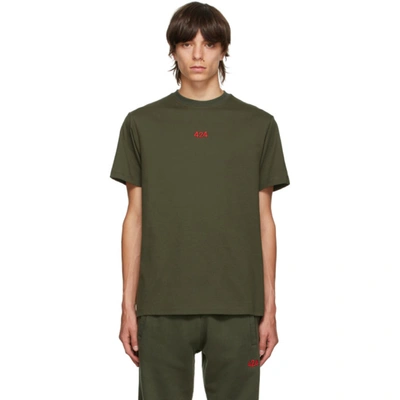 424 Cotton T-shirt W/ Embroidered Logo In 40 Green