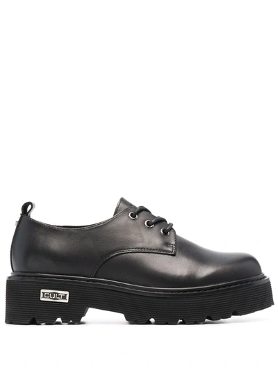Cult Chunky Lace-up Leather Shoes In Schwarz