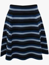 Jw Anderson Flared Stripe Knit Mini Skirt In Blue