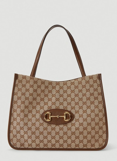 Gucci 1955 Horsebit Tote Bag In Brown