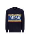 VERSACE VERSACE LOGO INTARSIA KNIT JUMPER