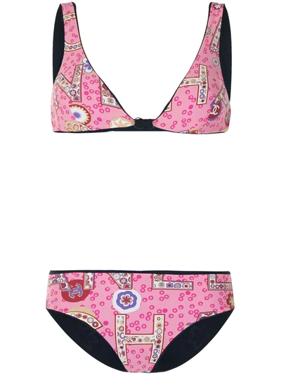 Pre-owned Chanel 2010s Logo-print Bikini In Pink