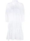 ERMANNO SCERVINO WHITE BRODERIE ANGLAISE SHIRT DRESS,22C67622-7618-05BC-19BE-137878D9853A