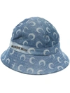 MARINE SERRE BLUE MOON-PRINT DENIM BUCKET HAT,392C1E1D-D2E5-3861-7A93-AB2BB740F02B