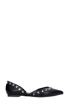 STEVE MADDEN FIRENZE BALLET FLATS IN BLACK LEATHER,SMSFIRENZE