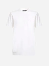 DOLCE & GABBANA COTTON T-SHIRT WITH TONE-ON-TONE EMBOSSED LOGO,G8MT4Z FUGK4W0001