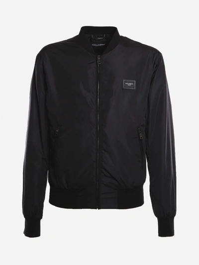 Dolce & Gabbana Black Nylon Outerwear Jacket