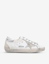 Golden Goose Superstar Distressed Metallic Leather And Suede Sneakers In White/oth