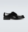 Prada Brushed Leather Shoes In Black