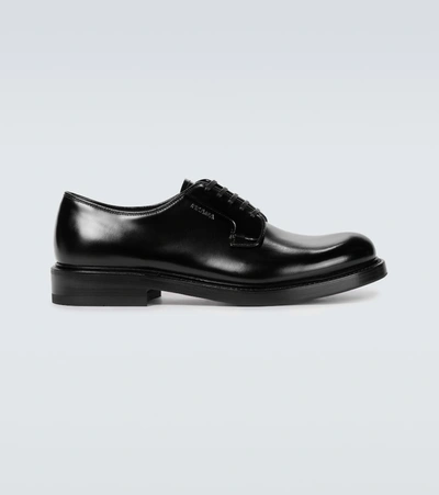 Prada Brushed Leather Shoes In Black