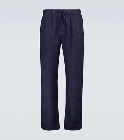 Frescobol Carioca Stretch-cotton Chino Pants In Blue