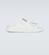 Alexander Mcqueen Engraved-logo Open-toe Sandals In White