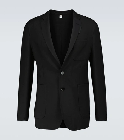 Burberry Slim-fit Wool And Silk Blazer In Black