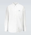 THOM BROWNE LONG-SLEEVED COTTON OXFORD SHIRT,P00574856