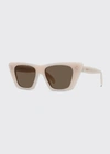 Celine Acetate Butterfly Sunglasses In 72e Lt Pink Brown