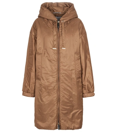 Max Mara The Cube - Water-repellent Technical Fabric Hoodie In Brown