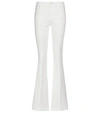 Frame Le Bardot High-rise Flared Jeans In White