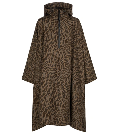 Fendi Ff Vertigo Rain Jacket In Marron