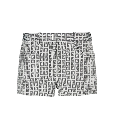 Givenchy Logo-print Cotton Shorts In Black,white