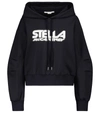 Stella Mccartney Logo Print Jerseysweatshirt Hoodie In Black