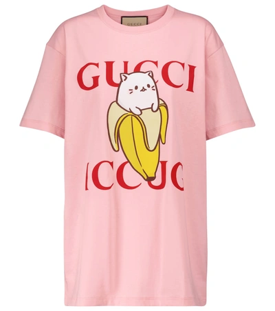 Gucci Womens Sugar Pink/mc Bananya-print Cotton-jersey T-shirt Xxs