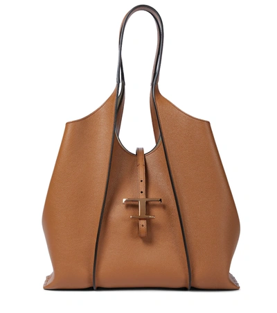 Tod's Timeless Medium Leather Tote In Brown