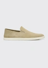 Vince Men's Sanders Suede & Leather Slip-on Sneakers, Natural In Natural